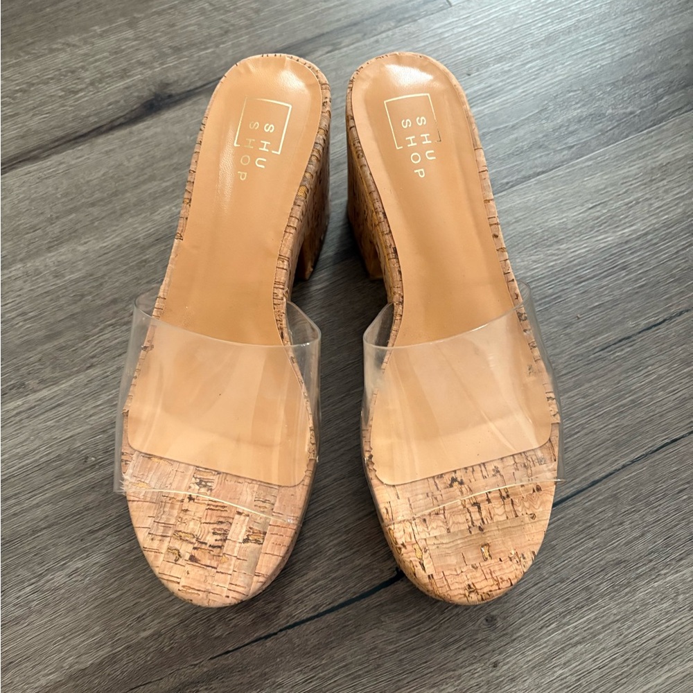 ShuShop Women's Cork Platform Sandals - Natural